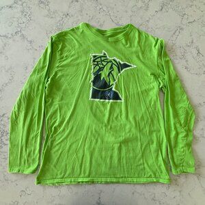 Fanatics Minnesota Timberwolves Green Long Sleeve T-shirt Mens XL